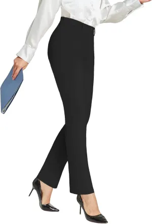 Amoy Women's Dress Pants Straight Leg/Bootcut Stretch Work Pants Slacks Office Business Casual Golf Yoga 4 Pockets