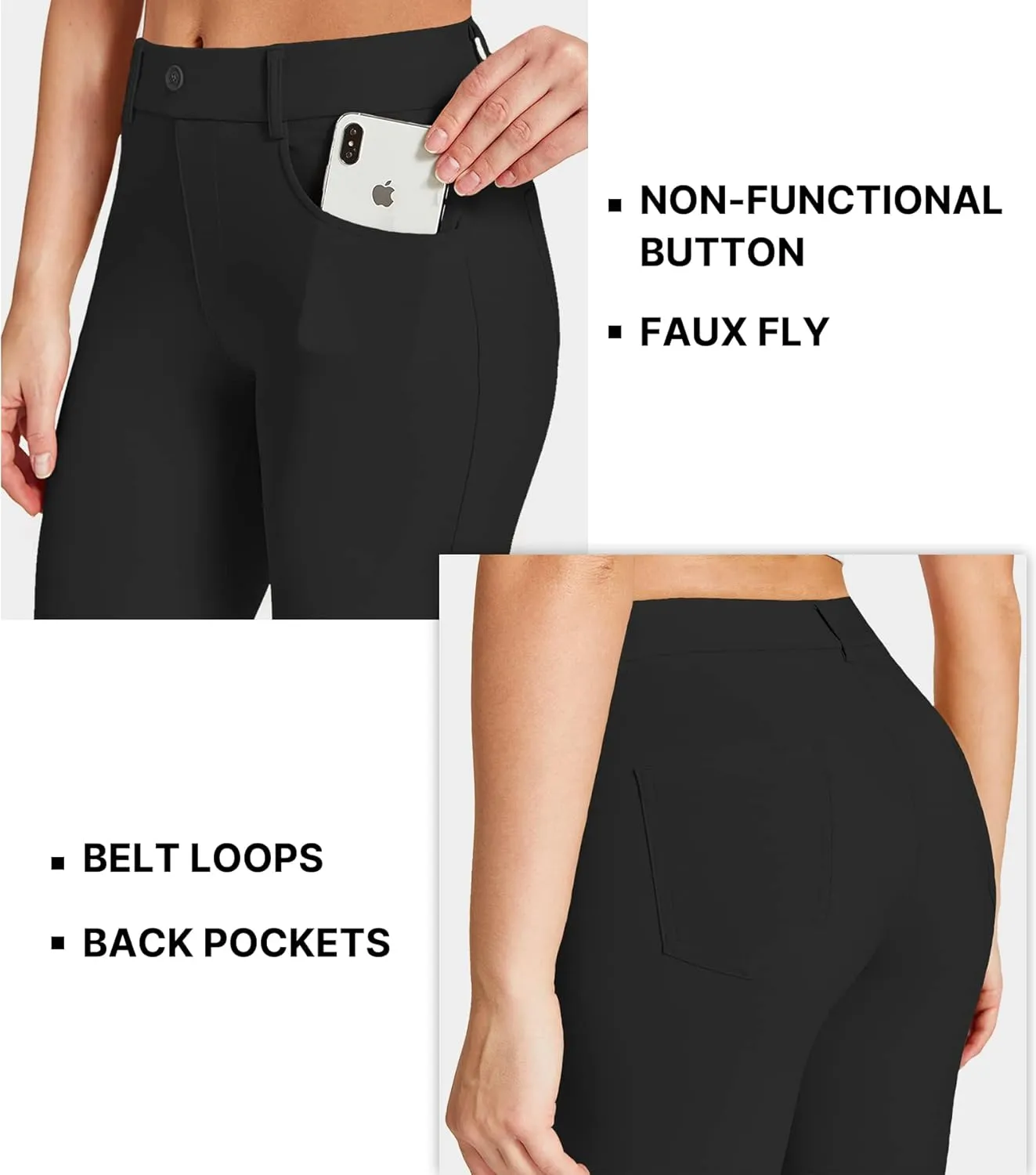Amoy Women's Dress Pants Straight Leg/Bootcut Stretch Work Pants Slacks Office Business Casual Golf Yoga 4 Pockets