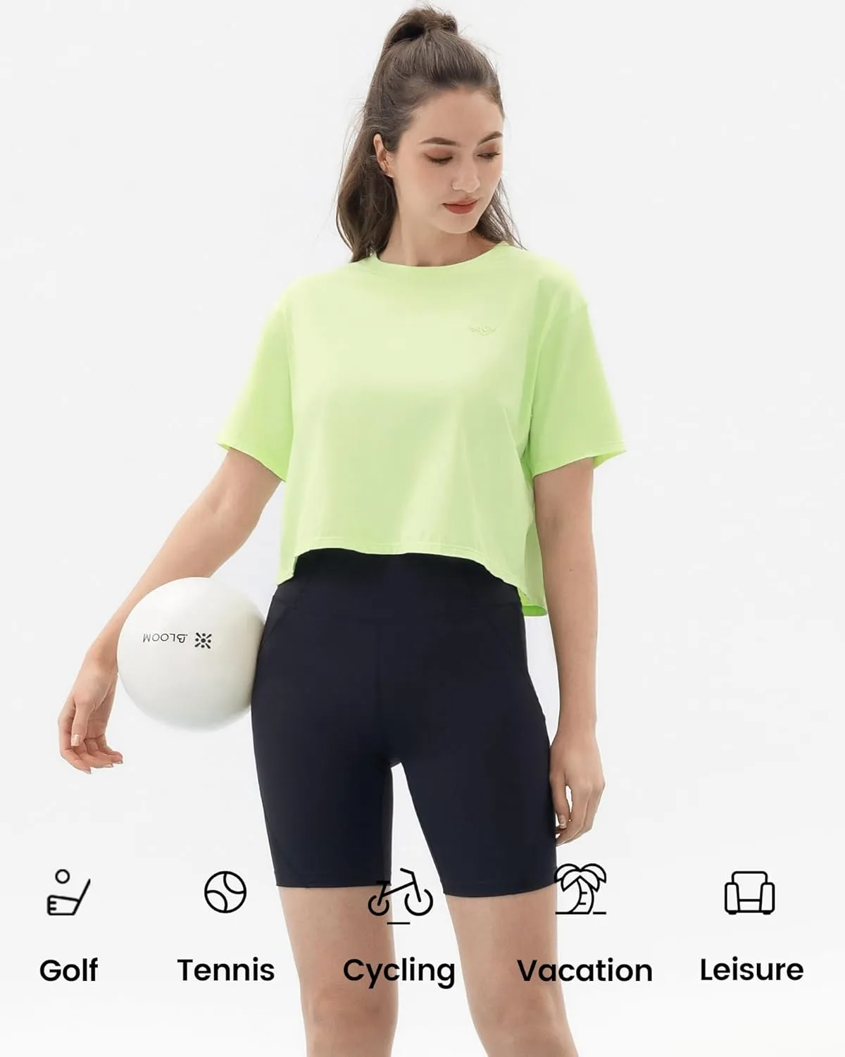 Angel season Workout Tops for Women Cropped Athletic Shirts Loose Fit Crewneck Yoga Top Moisture Wicking Running Gym