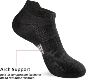 Ankle Socks Athletic Thick Cushioned Running Hiking No Show Sports Low Cut Socks，5 Pair Pack