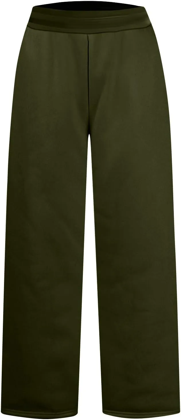Baggy Sweatpants for Women Elastic Waist Fleece Lined Sweatpants Cinch Bottom Sweat Pants Loose Yoga Pants with Pcokets