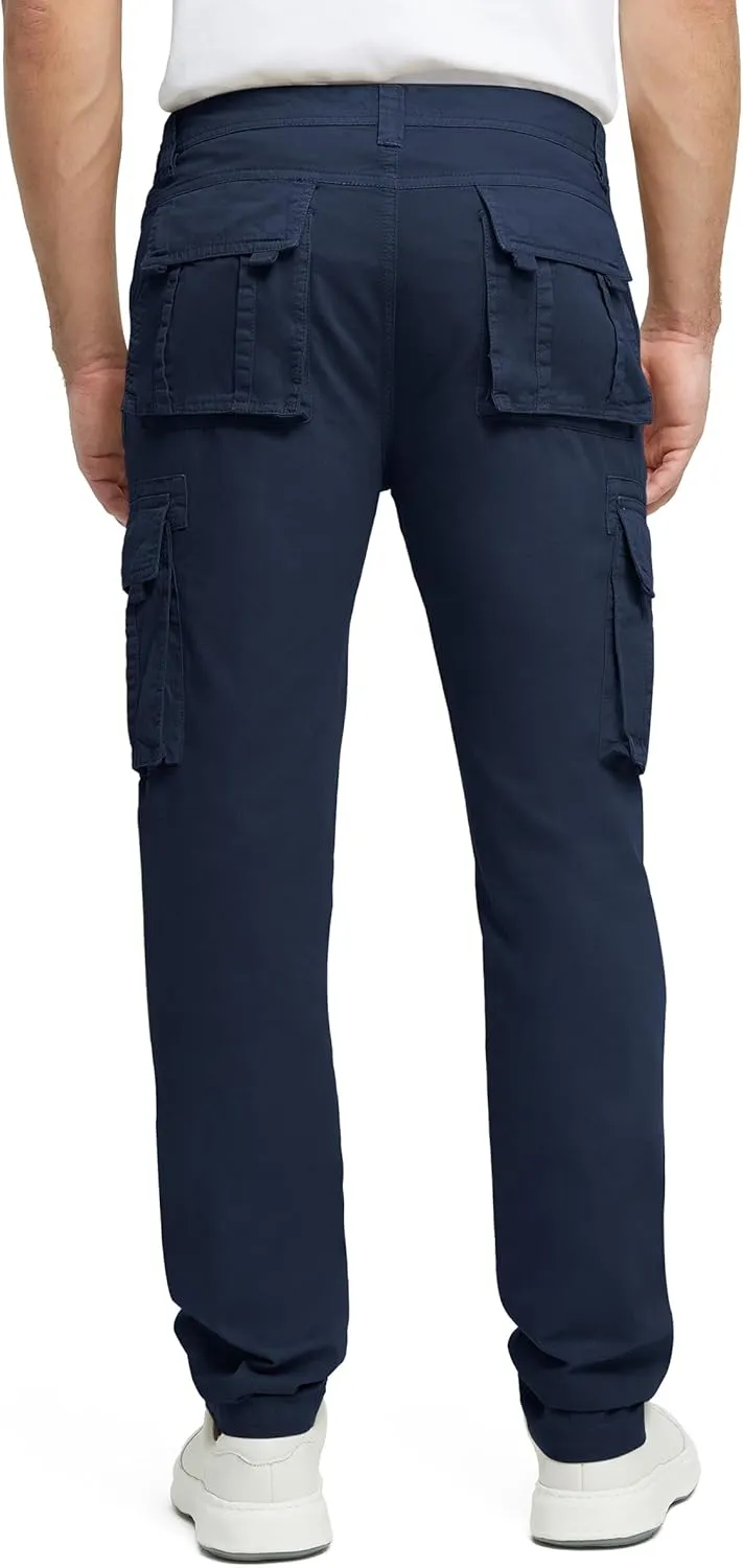 Cargo Pants for Men Cotton Fabric 6 Deep Pockets Straight-Leg Design Work Pants for Men