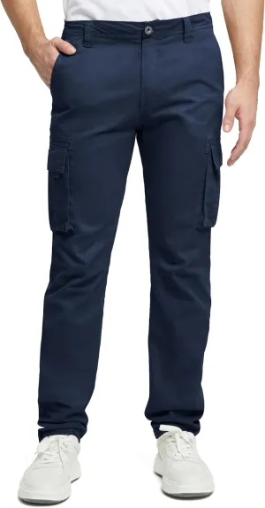 Cargo Pants for Men Cotton Fabric 6 Deep Pockets Straight-Leg Design Work Pants for Men
