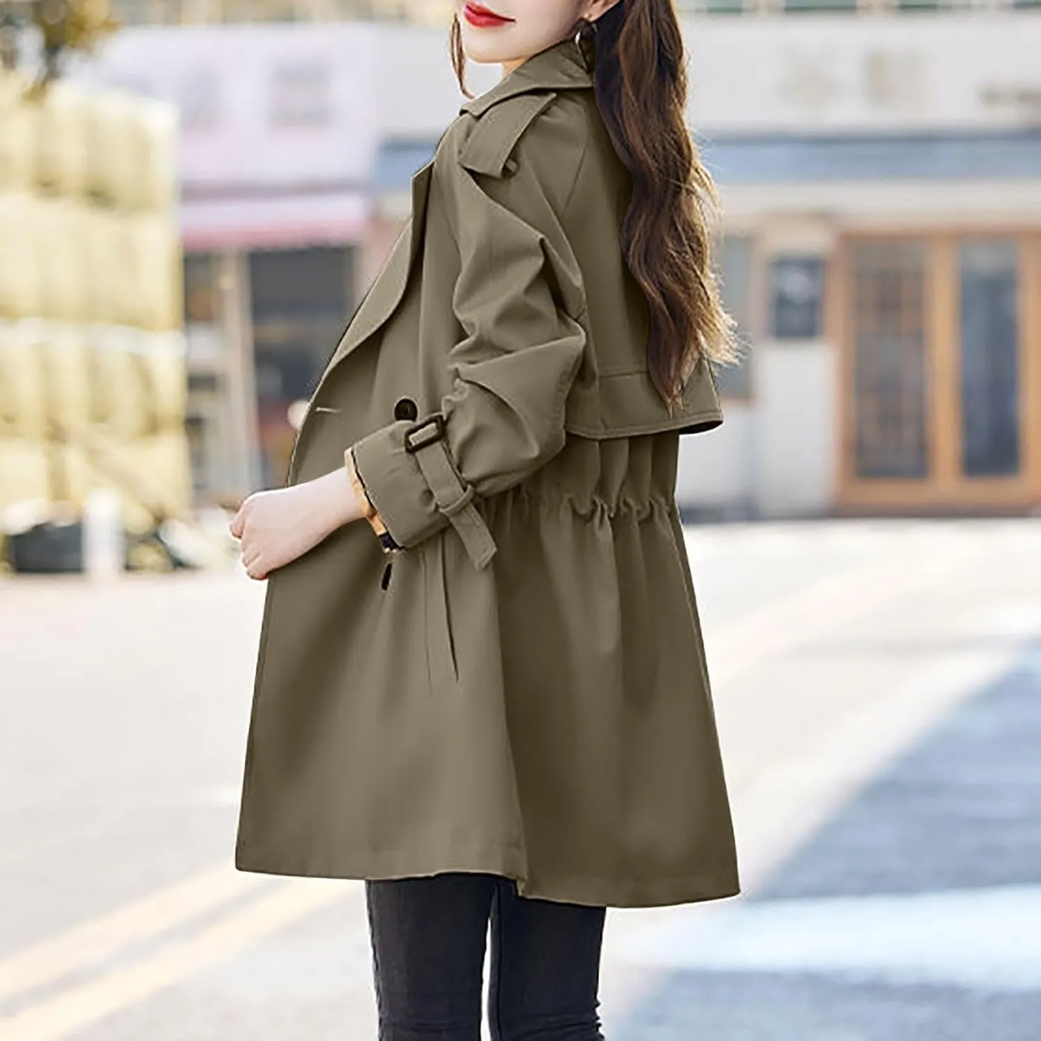 Casual Fall Jackets for Women Trendy Long Sleeve Button Down Overcoat Fashion Elegant With pockets Trench Coat 2024