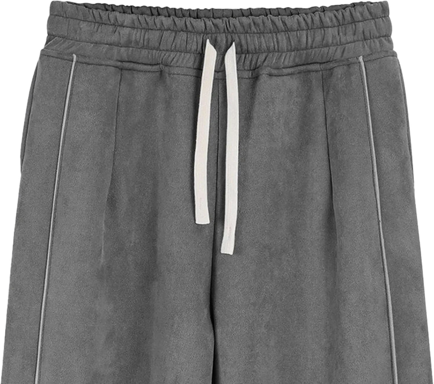 DGHM-JLMY Men's Loose Wide Leg Sweatpants Elastic Waist Regular Fit Straight Pant Stitching Side Seam Thick Casual Trousers