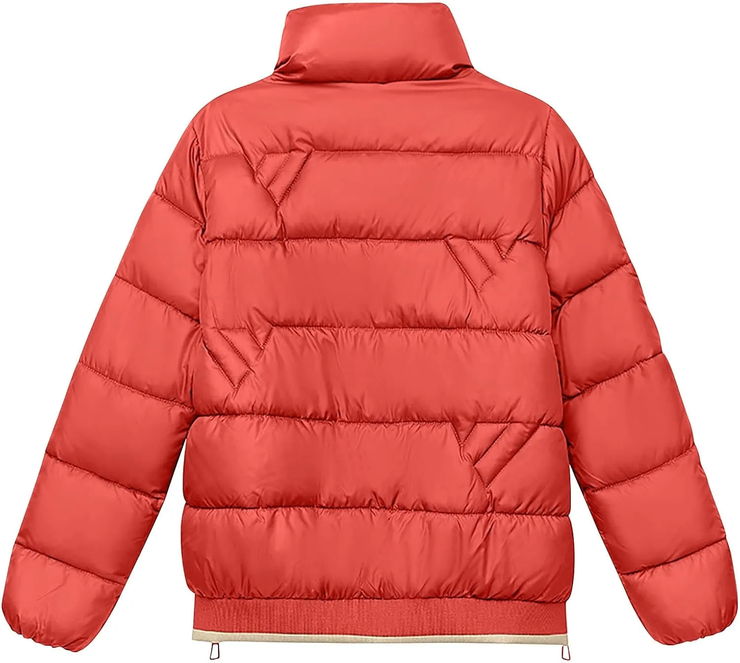 Down Jacket Women Oversized Full Zipper Puffer Coats Warm Thicken Padded Jackets 2024 Winter Outerwear with Pockets