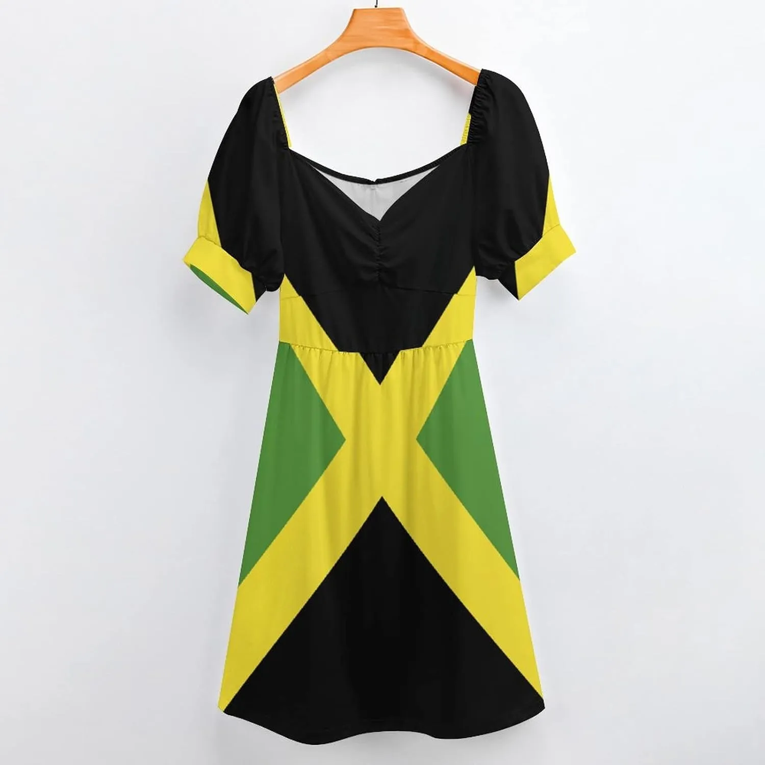 Dress Dress for Womens Summer Top Jamaican Flag Casual V Neck Shift Dress 2XL