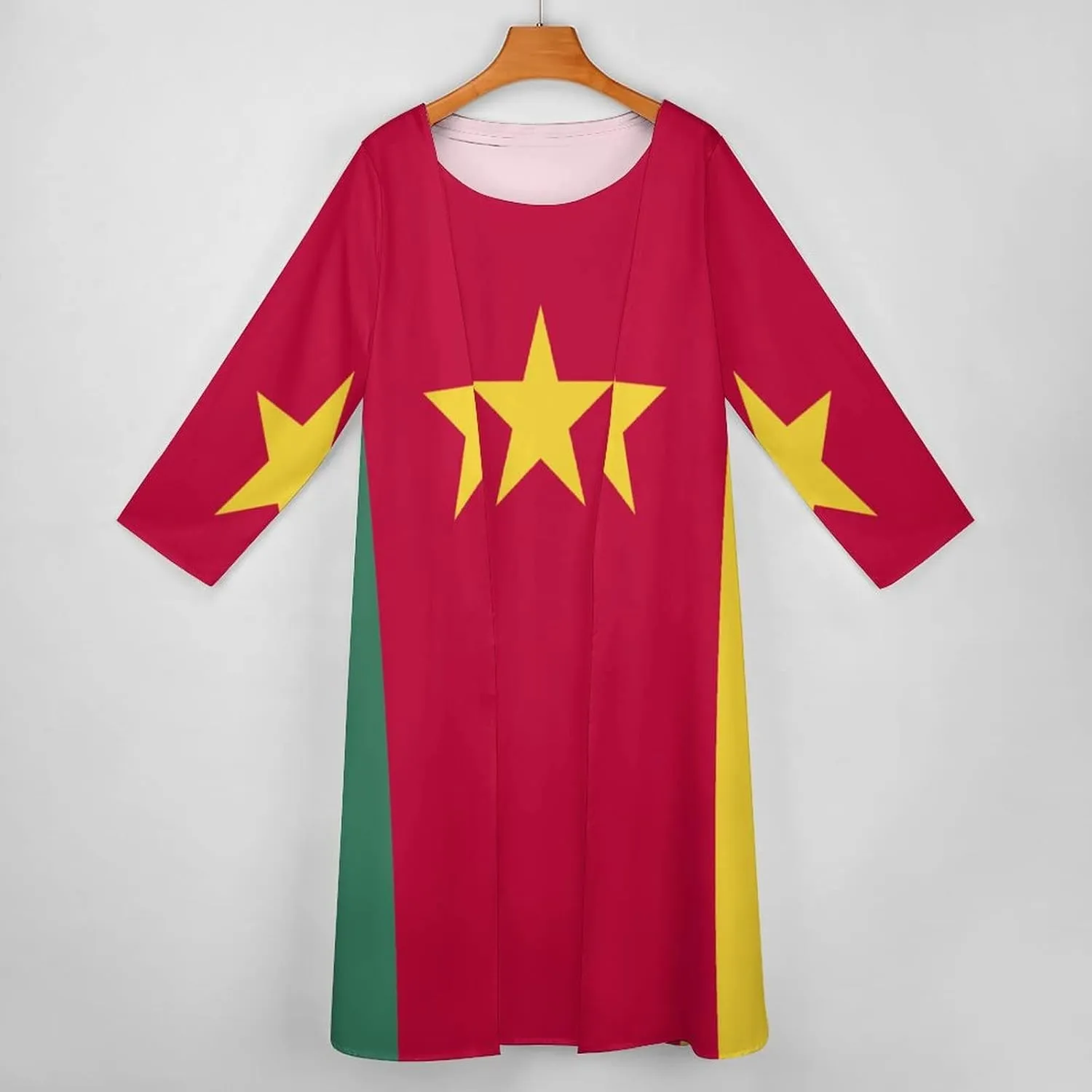 Dress Suit Skirts for Womens Summer Top Cameroon Flag Casual V Neck Shift Dress XL