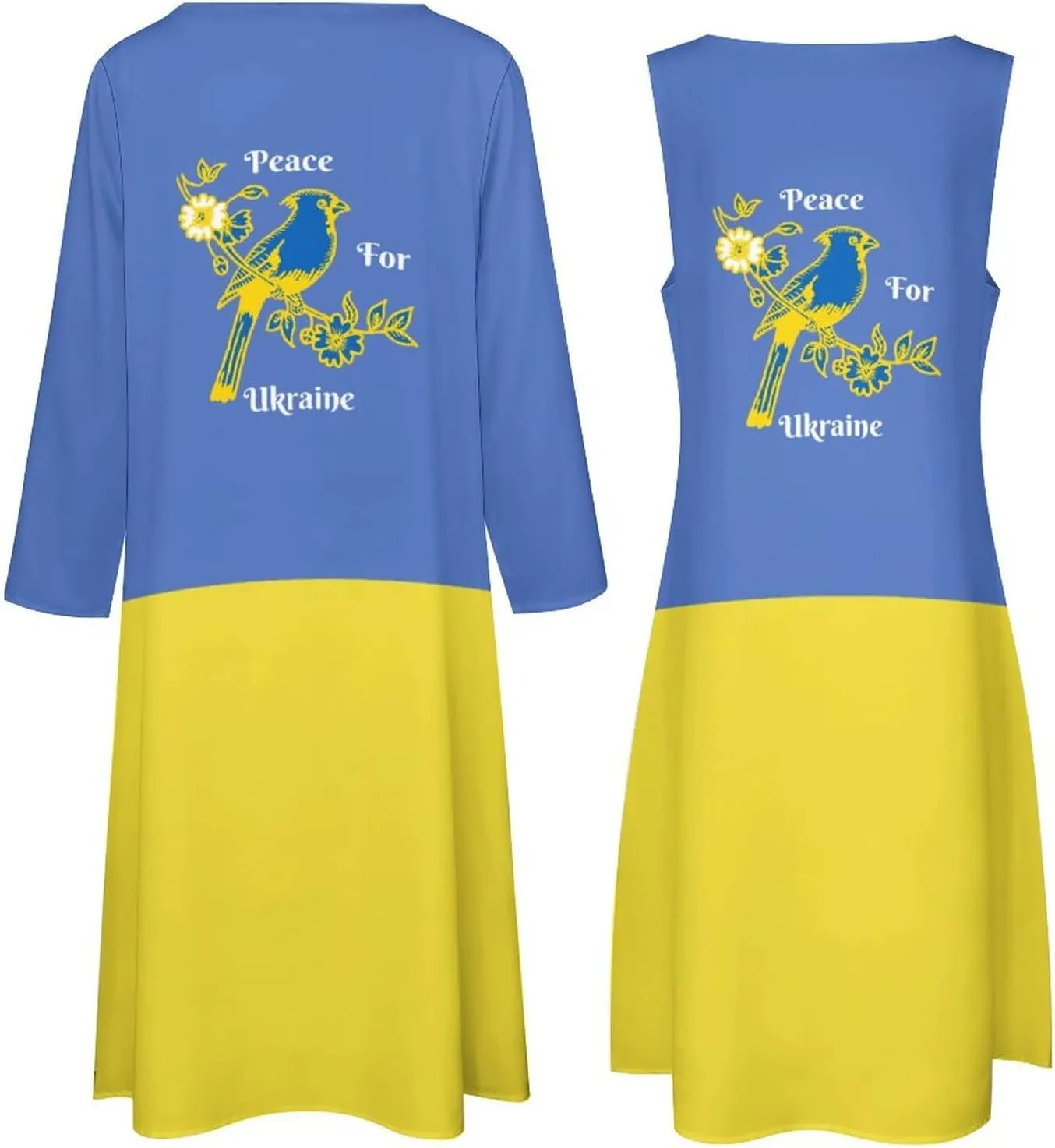 Dress Suit Skirts for Womens Summer Top Ukraine Flag Ukrainian Flag Casual V Neck Shift Dress L