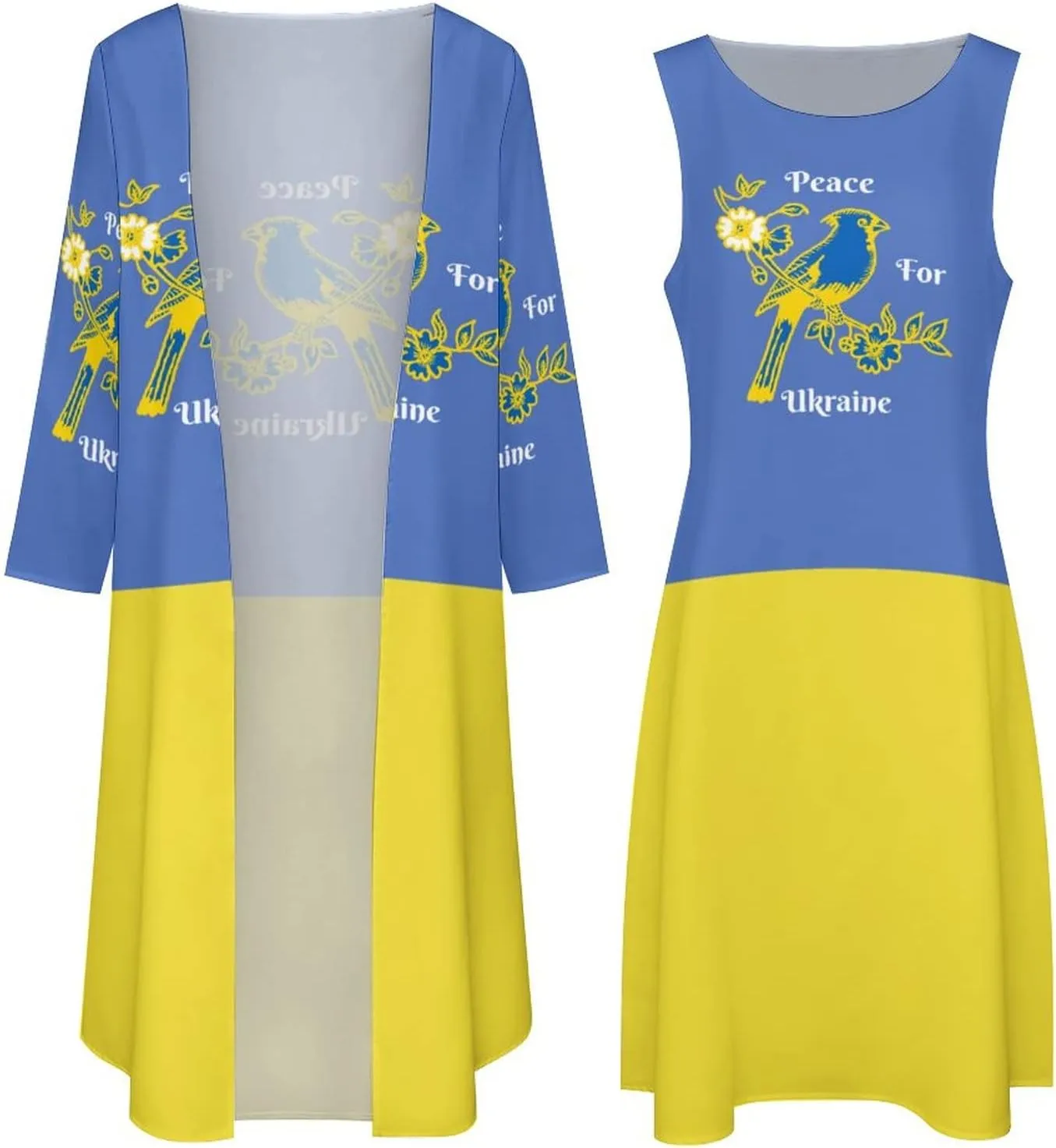 Dress Suit Skirts for Womens Summer Top Ukraine Flag Ukrainian Flag Casual V Neck Shift Dress L