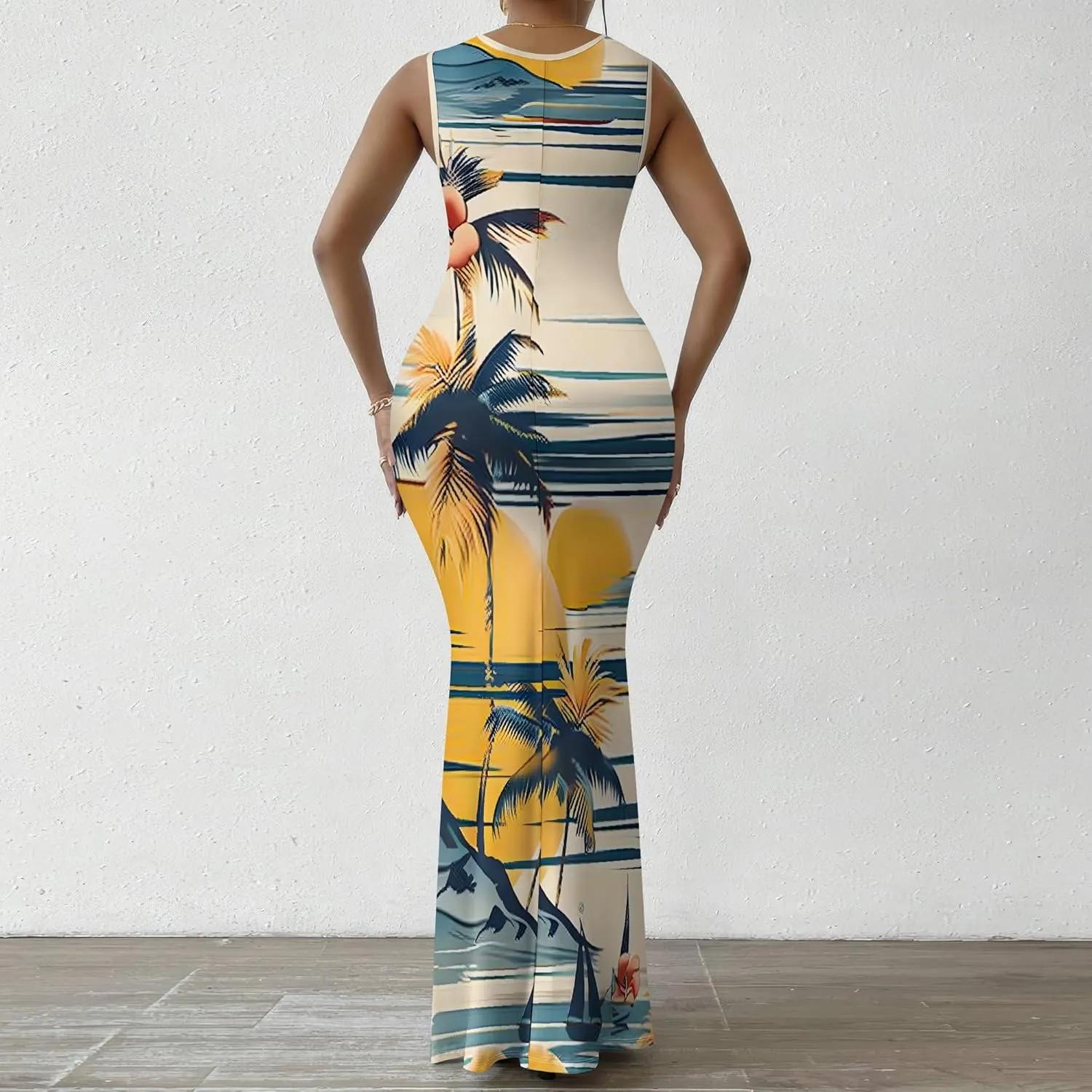 Elegant Dresses for Women Wedding Guest Sexy Mermaid Dress Sleeveless V-Neck Bodycon Party Evening Dresses XS-2XL