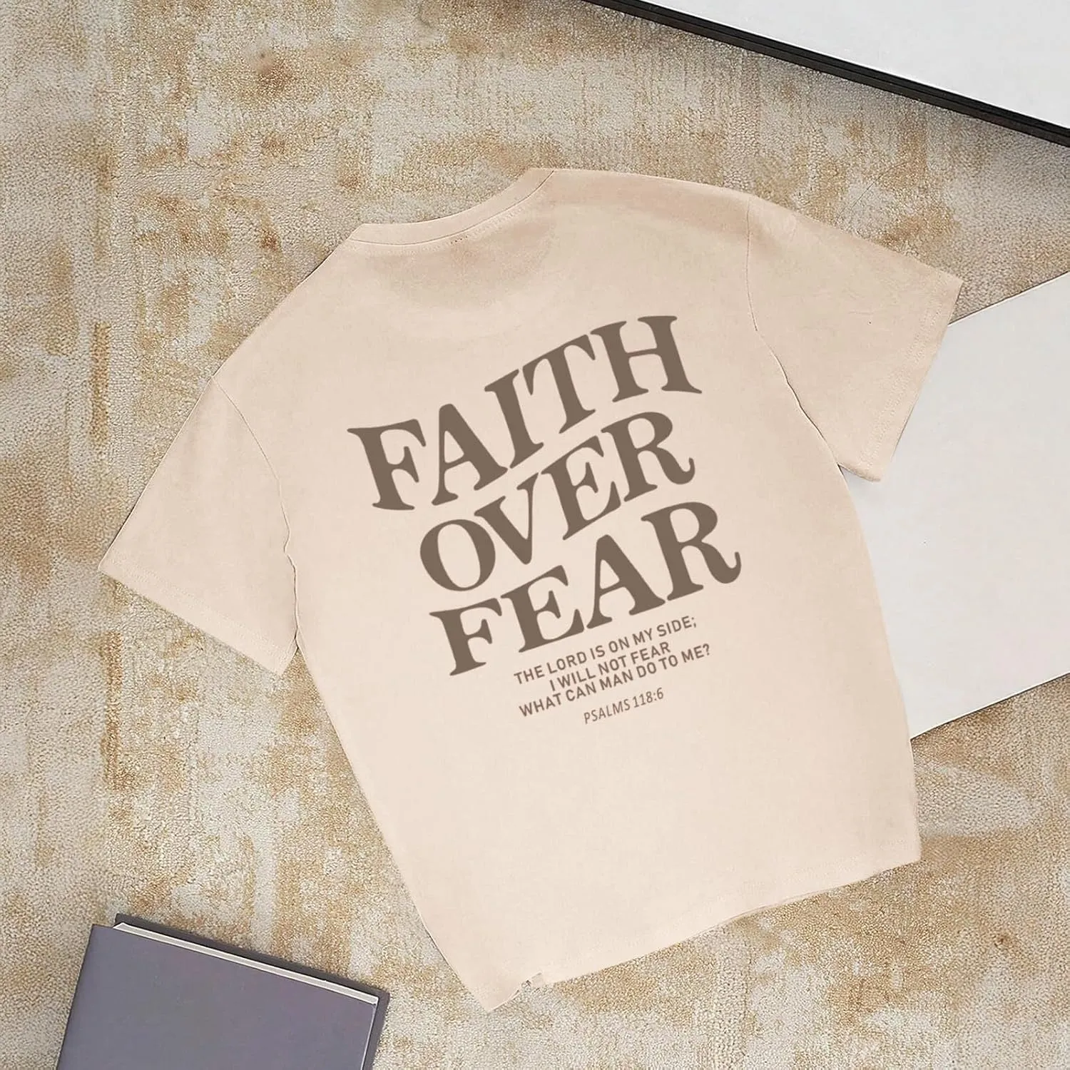 Faith Over Fear Shirt Christian Jesus Tshirts for Girls Religious Inspirational Tees Bible Verse Tops for Kids 3-12