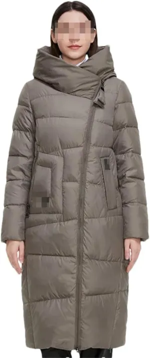 Fjnbbiot Winter Down Jacket Women Long Thick Coat Hooded Puffer Warm Cotton Clothes Elegant Retro Parka