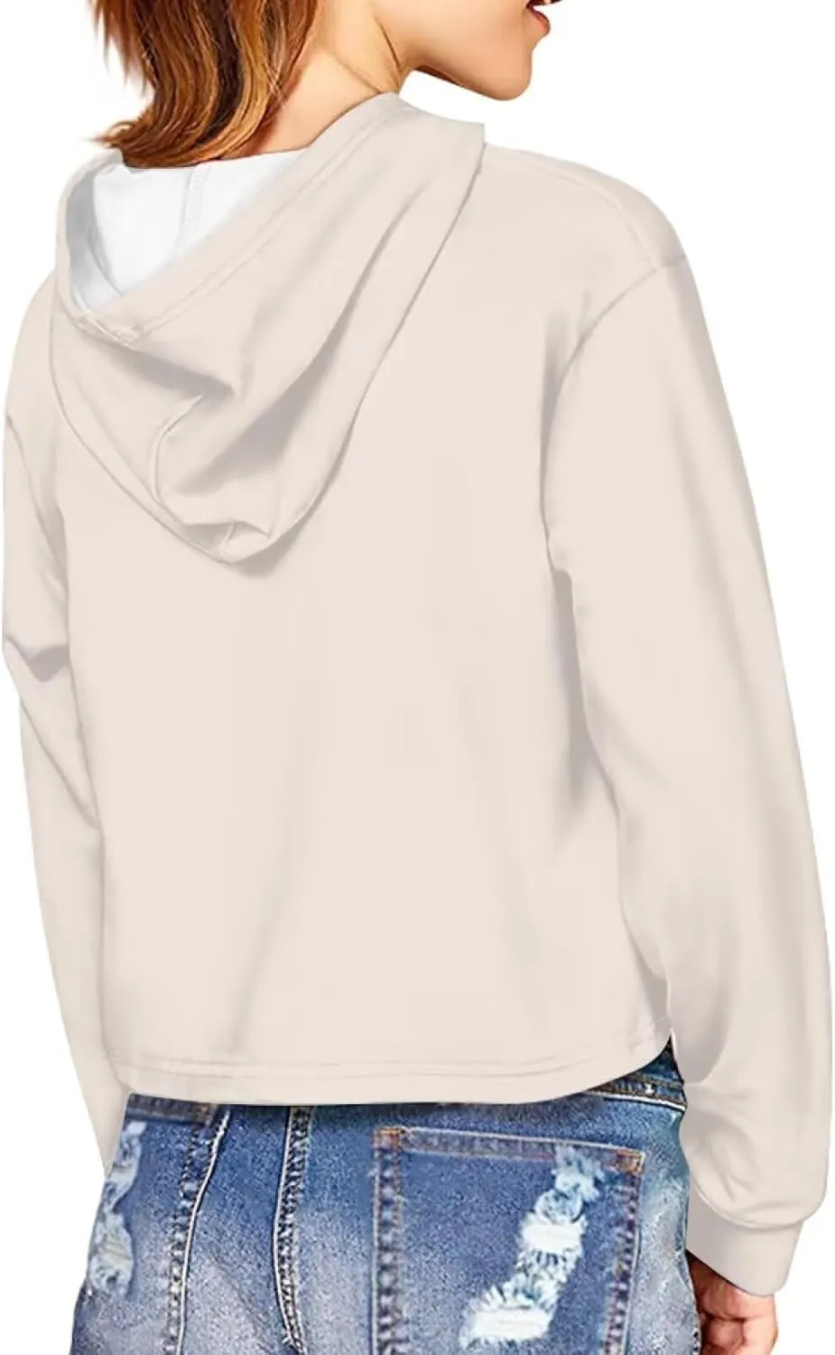 Flashideas Trendy Hoodies for Teenagers Girls Exercise Outfits Casual Tops for 6-16 Years Old short version
