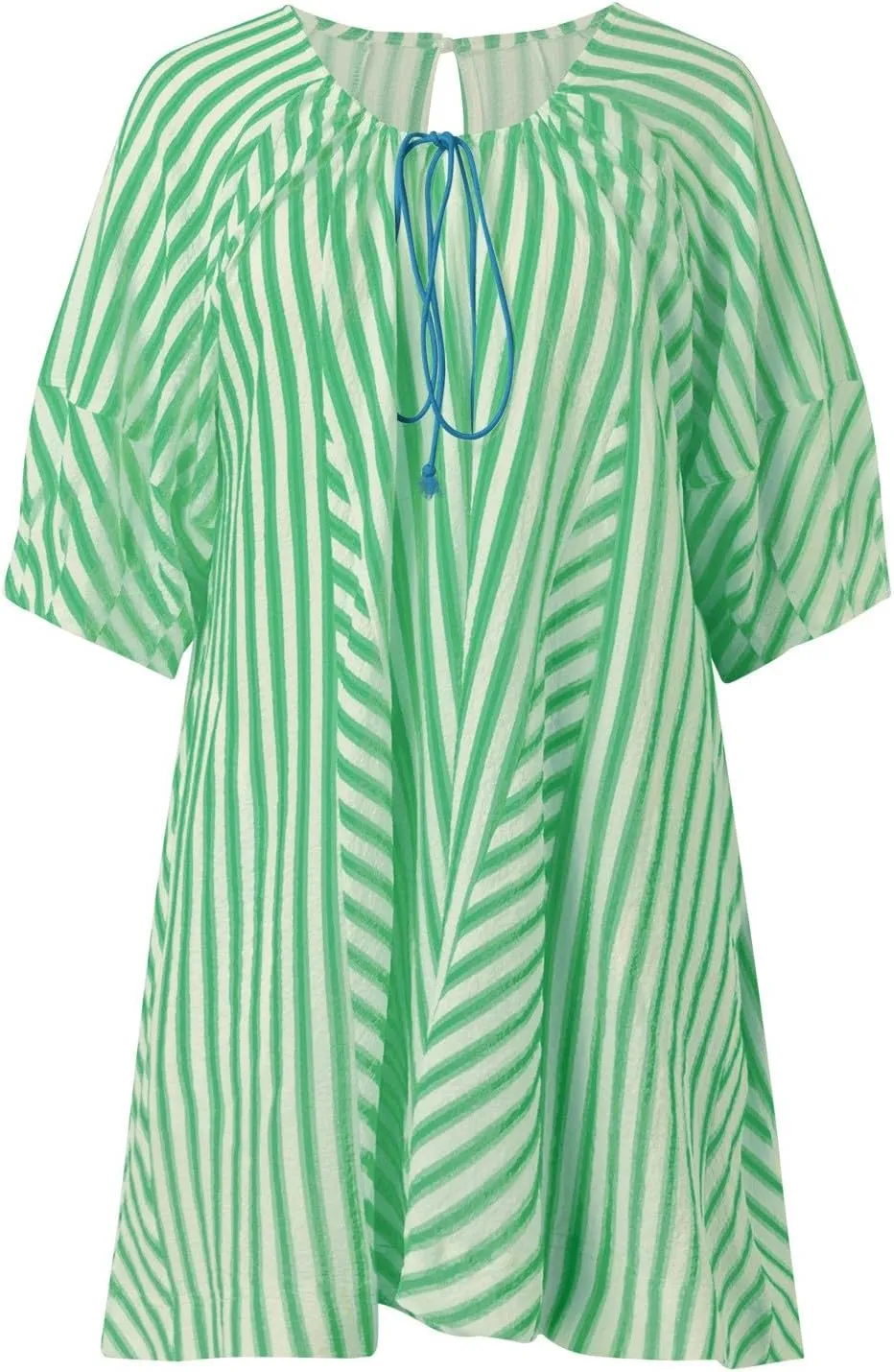 Floral Jumpsuits for Women Summer Rompers Striped Puff Sleeve Mini Shorts Romper Dress V Neck Jumpsuit Front Tie Beach Outfit