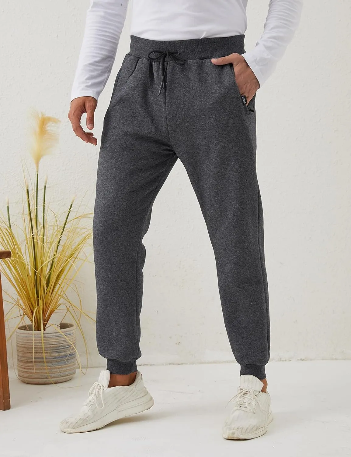 Gihuo Men Sweatpants Sherpa Fleece Lined Sweatpants Winter Thermal Active Outdoor Sports Track Jogger Pants