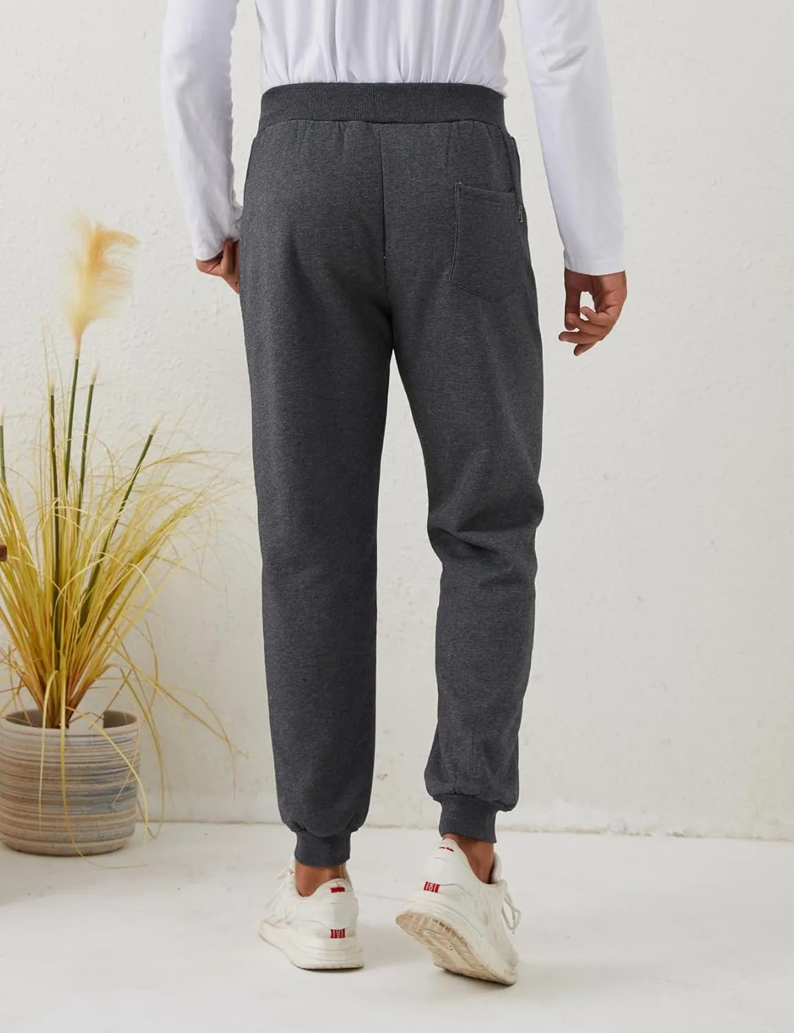 Gihuo Men Sweatpants Sherpa Fleece Lined Sweatpants Winter Thermal Active Outdoor Sports Track Jogger Pants