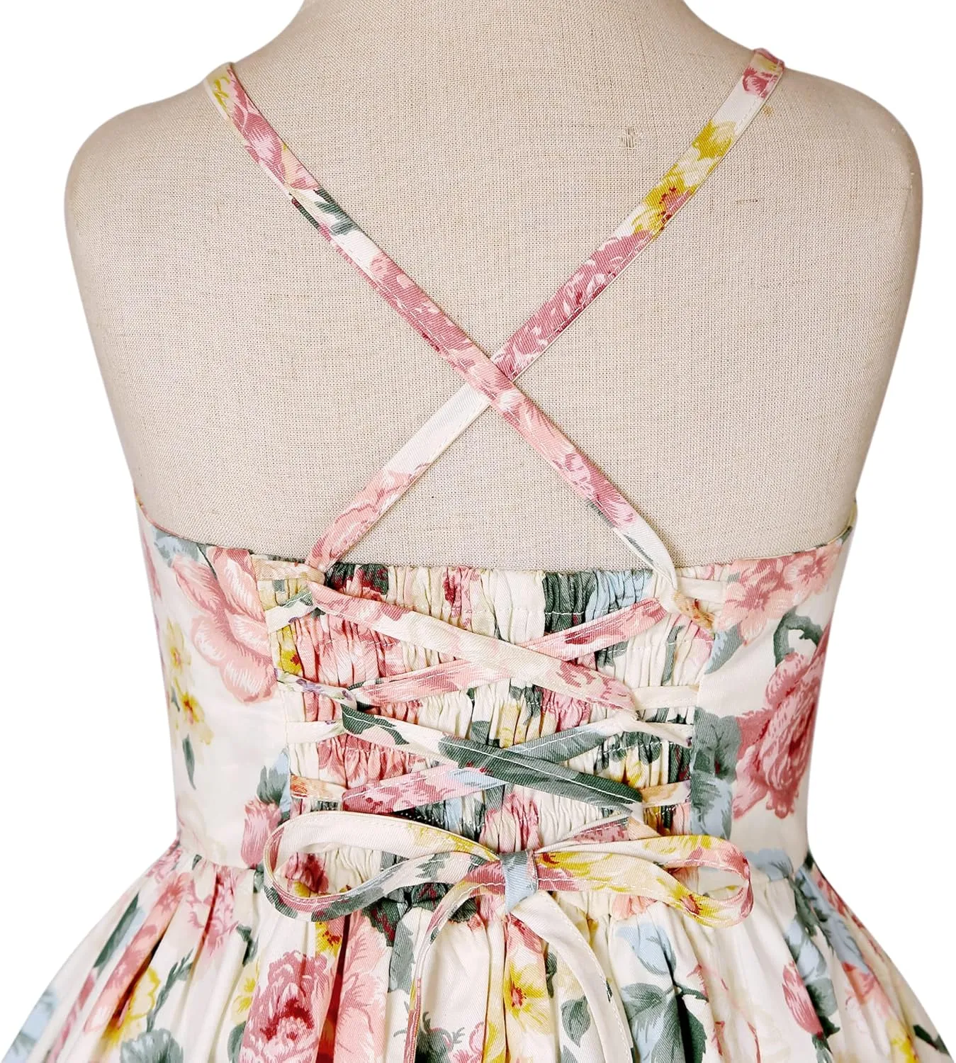 Girls Dress Toddler Girl Floral Print Dress Summer Knee Length Ruffle Halter Sleeveless Kids Casual Beach Tea Party Dresses