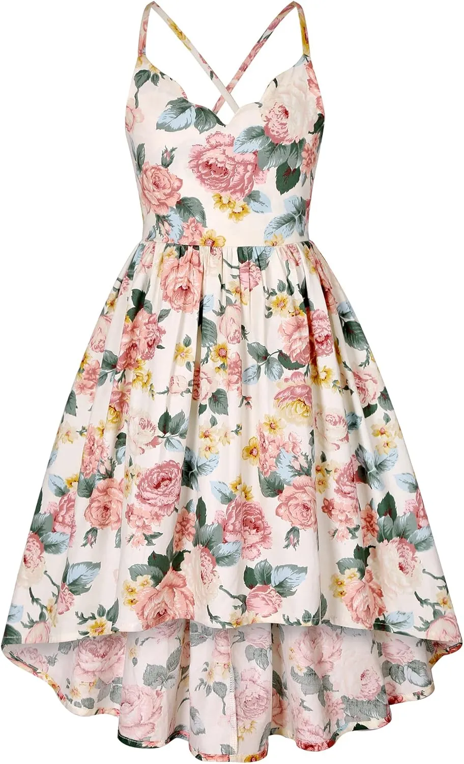 Girls Dress Toddler Girl Floral Print Dress Summer Knee Length Ruffle Halter Sleeveless Kids Casual Beach Tea Party Dresses