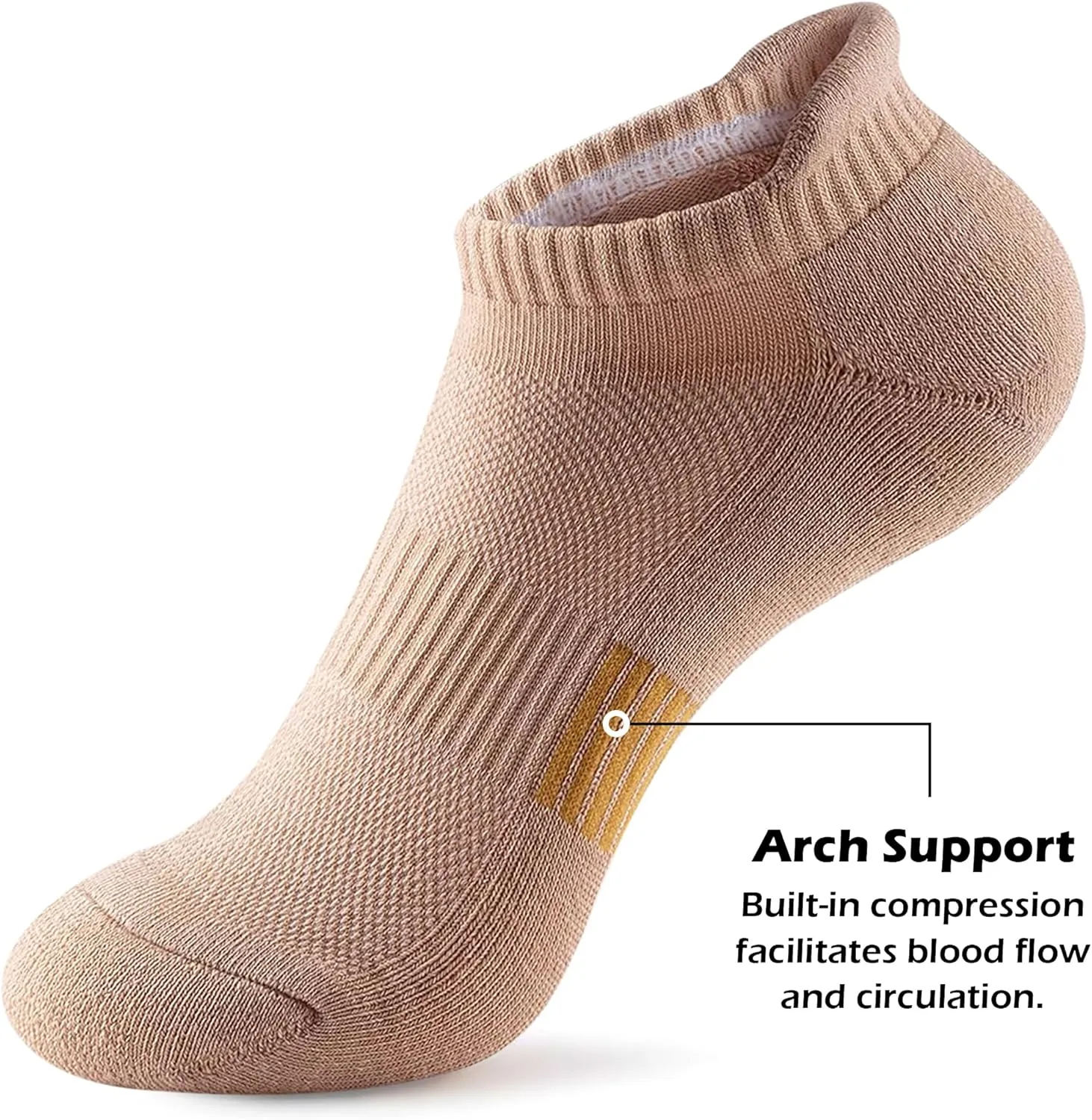 Gonii Ankle Socks Womens Running Athletic No Show Socks Cushioned 5-Pairs