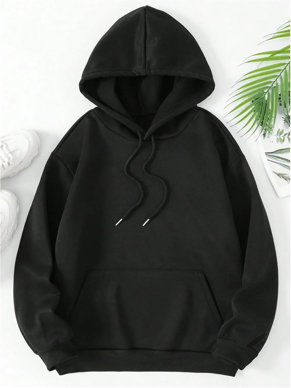 GORGLITTER Women's Flower Graphic Hoodie Hooded Sweatshirt Letter Print Long Sleeve Drawstring Pullover