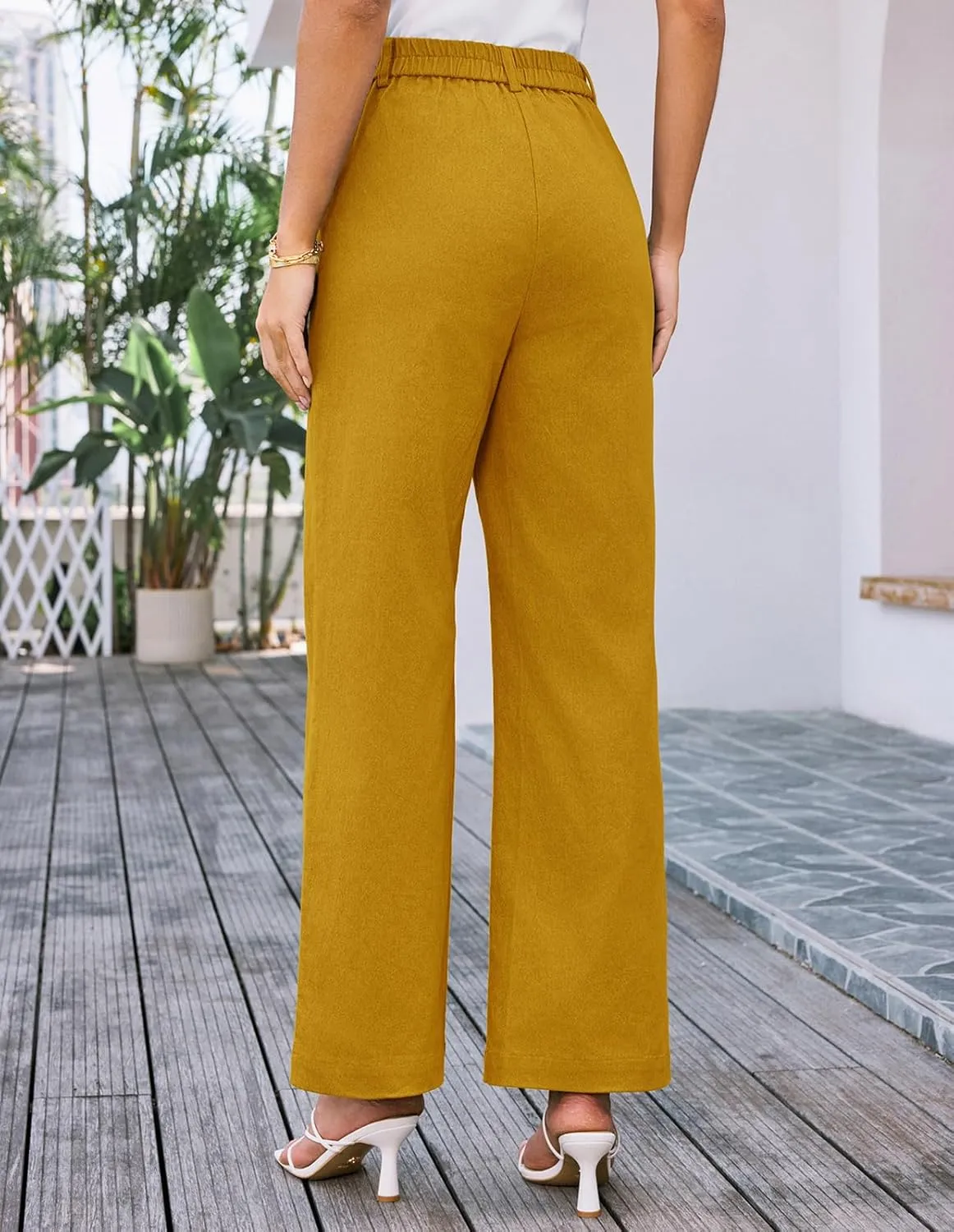 GRACE KARIN Women Wide Leg Pants High Waist Stretchy Pants Dressy Business Work Casual Trousers with Pockets