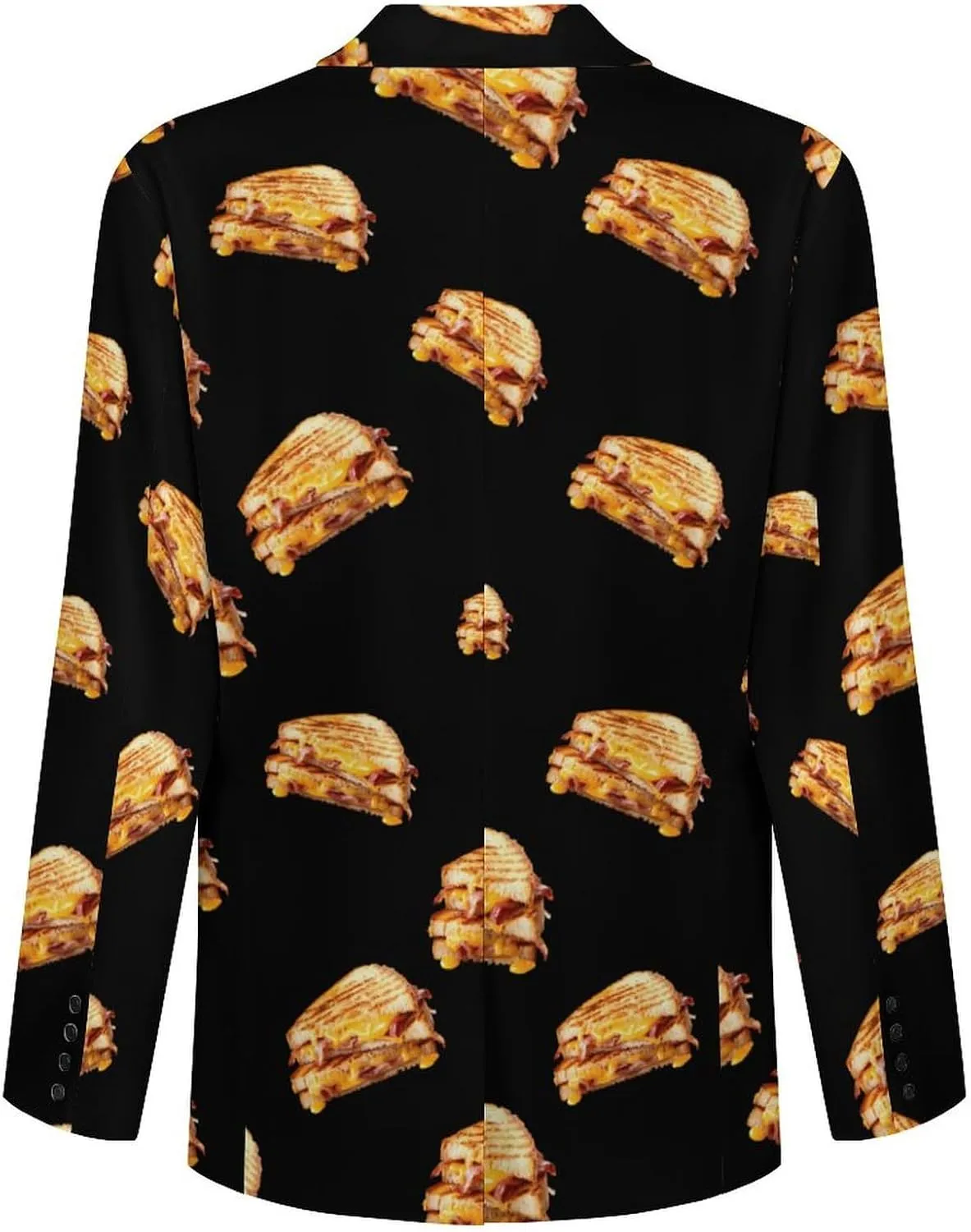 Grilled Cheese Sandwich Men's Blazers Jacket Slim Fit Business Sport Coat Two Buttons Casual Suit Jacket for Work Party