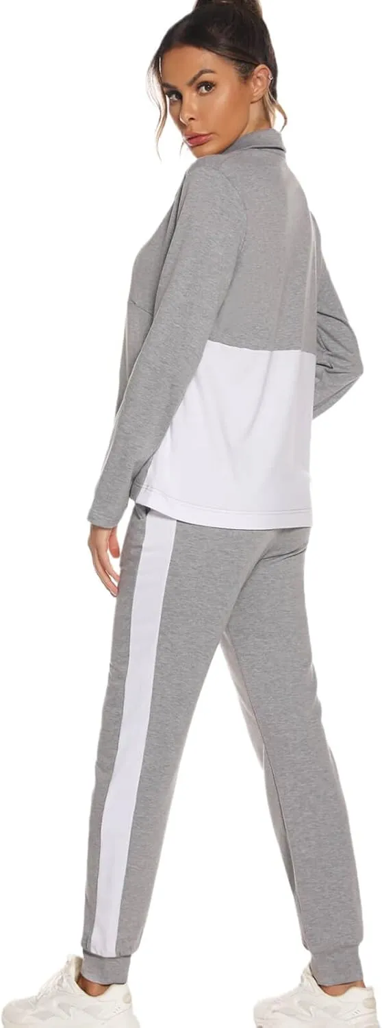 HALCYEEN Sweatsuits For Women Set 2 Piece Outfits For Women Jogging Suit Lounge Sweatshirt & Jogger Pants With Pockets
