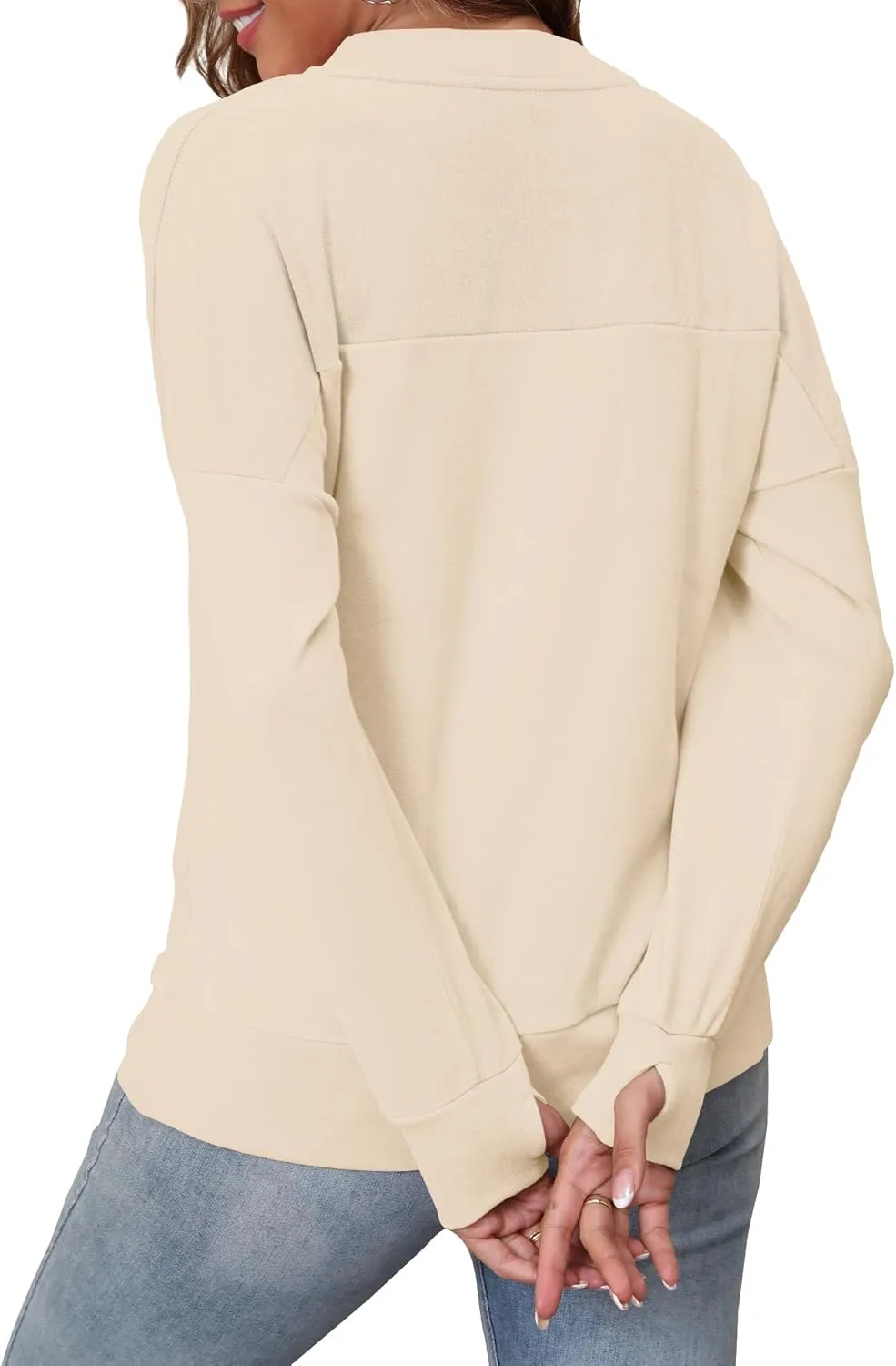 Hoodies for Women Fall Cropped Sweatshirt Thumbhole fleece jacket with pockets Quarter Zip Pullover Women Tops