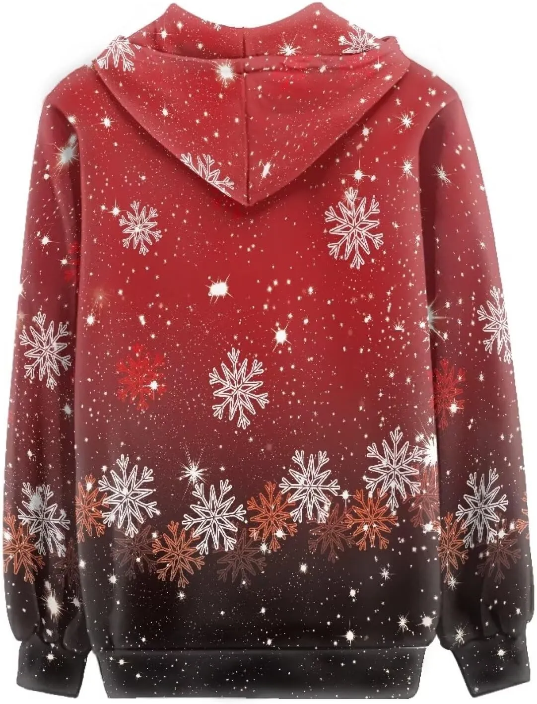 Irisjudy Christmas Snowflake Hoodies for Women Sunset Palm Trees Zip Up Sweatshirts Hooded Chinese Loong Fall Pullover Hoodie