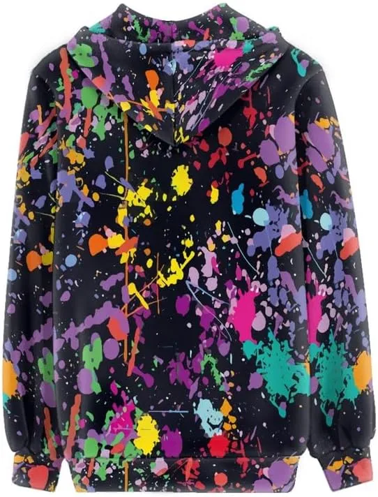 Irisjudy Gothic Bats Roses Women Oversized Zip Up Sweatshirt Long Sleeve Fall Hoodies, Lightweight Sport Coat with Pockets
