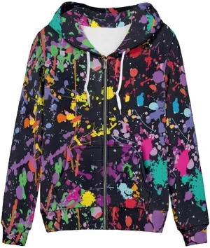Irisjudy Gothic Bats Roses Women Oversized Zip Up Sweatshirt Long Sleeve Fall Hoodies, Lightweight Sport Coat with Pockets