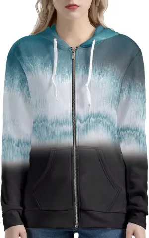 Irisjudy Women's Hoodies Zip up Hooded Sweatshirt, Casual Running Sportshirt Comfortable Jacket Hooded Coat with Pocket
