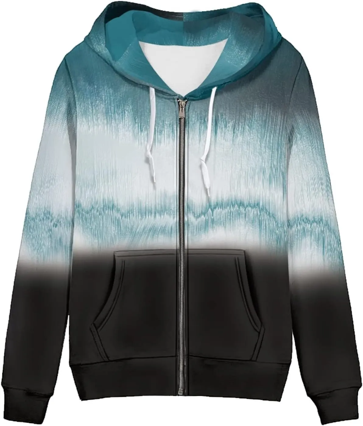Irisjudy Women's Hoodies Zip up Hooded Sweatshirt, Casual Running Sportshirt Comfortable Jacket Hooded Coat with Pocket