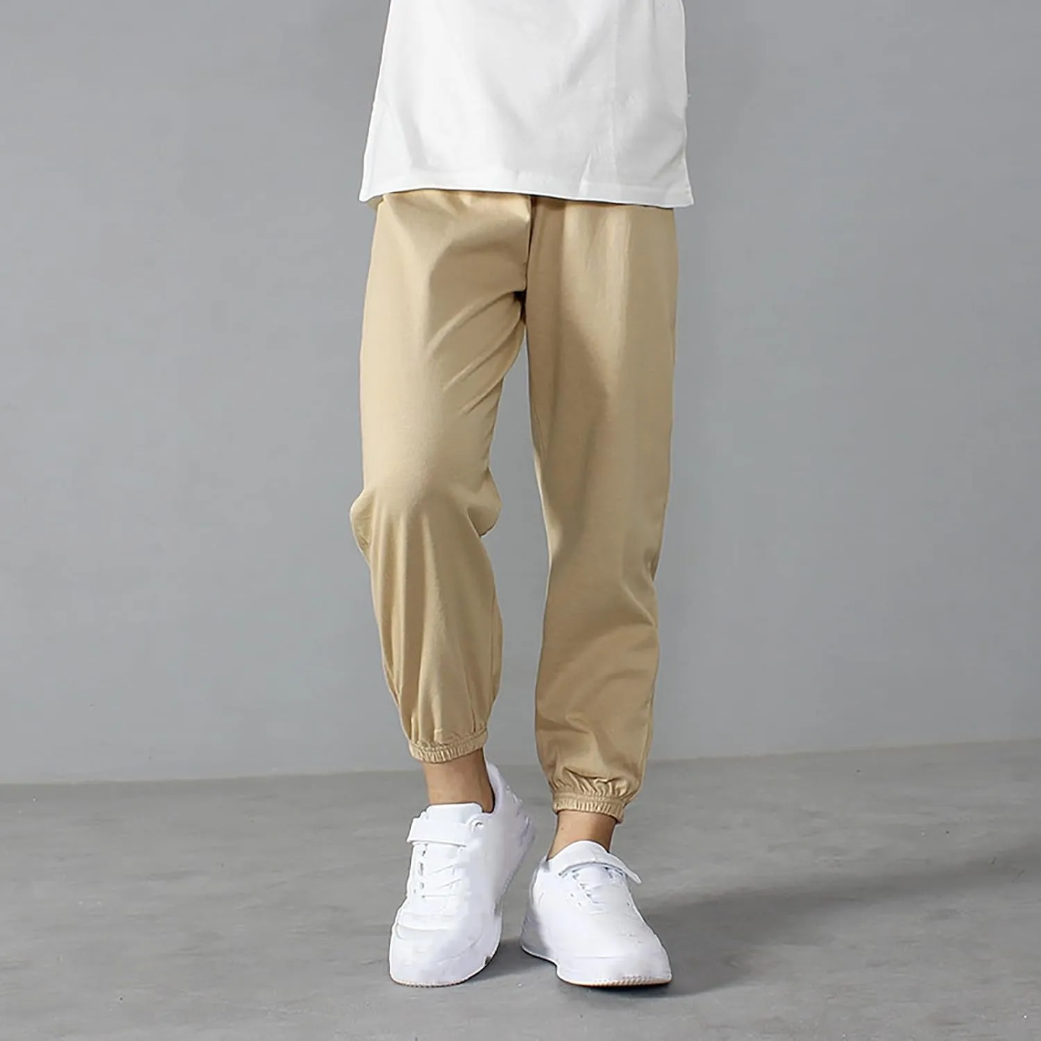 Kids Lightweight Sweatpants Elastic Cotton Sport Jogger Pants for Boys Girls Casual Solid Plain Soft Athletic Pants