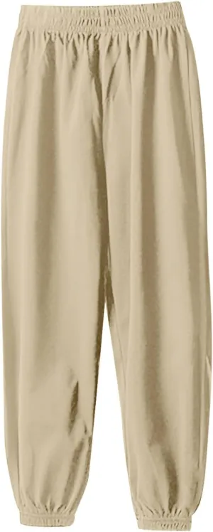 Kids Lightweight Sweatpants Elastic Cotton Sport Jogger Pants for Boys Girls Casual Solid Plain Soft Athletic Pants