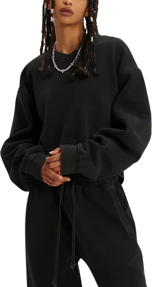 Kissonic Sweat Sets for Women 2 Piece Long Sleeve V Neck Pullover Drawstring Sweatpants Tracksuits Jogger Set