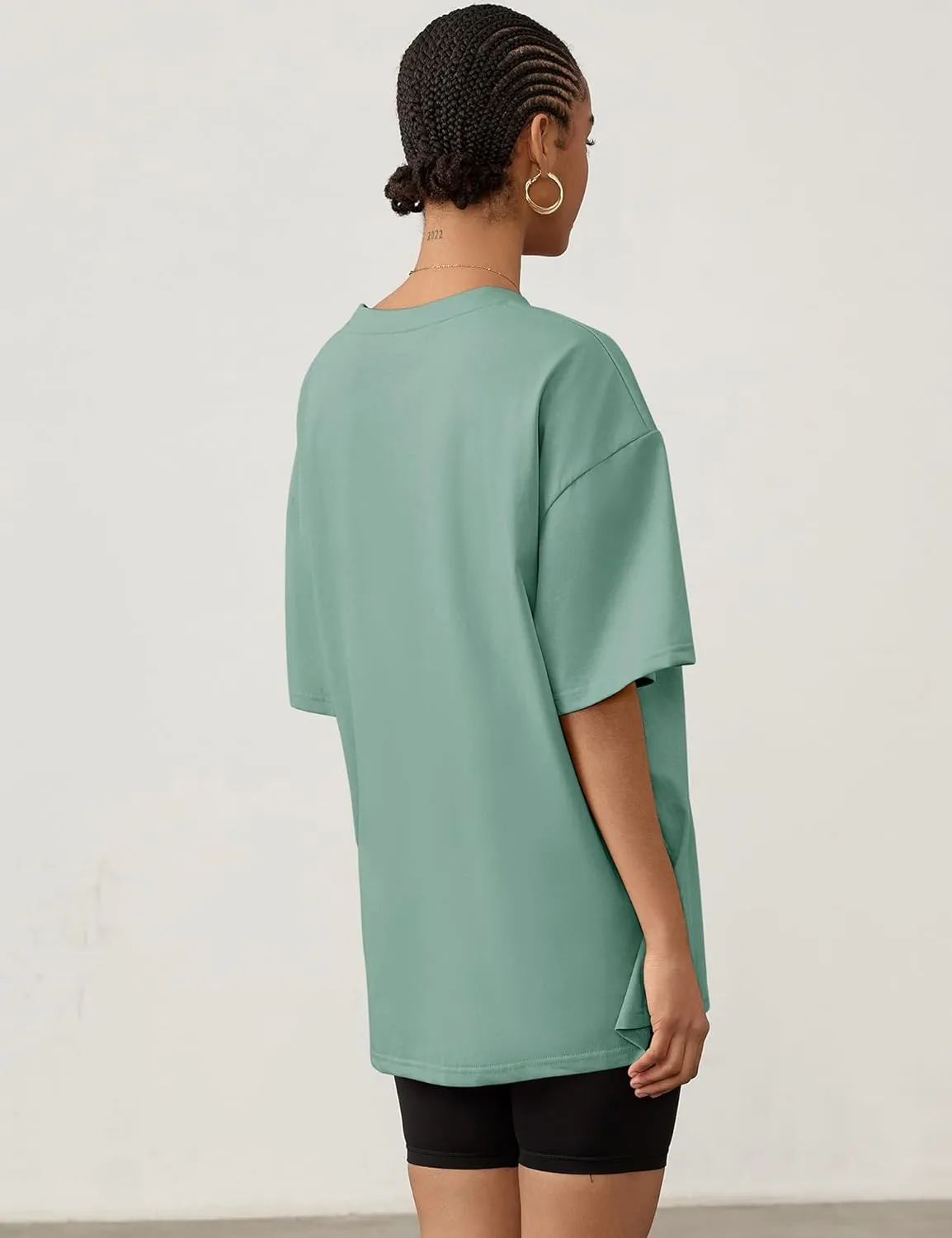 LOMON Oversized T Shirts for Women Short Sleeve Crewneck Summer Tops Loose Casual Mama Shirts Basic Tee