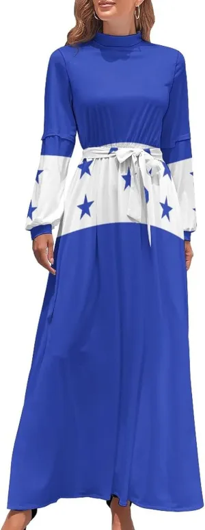 Long Dress Dress for Womens Summer Top Honduras Flag Casual V Neck Shift Dress M