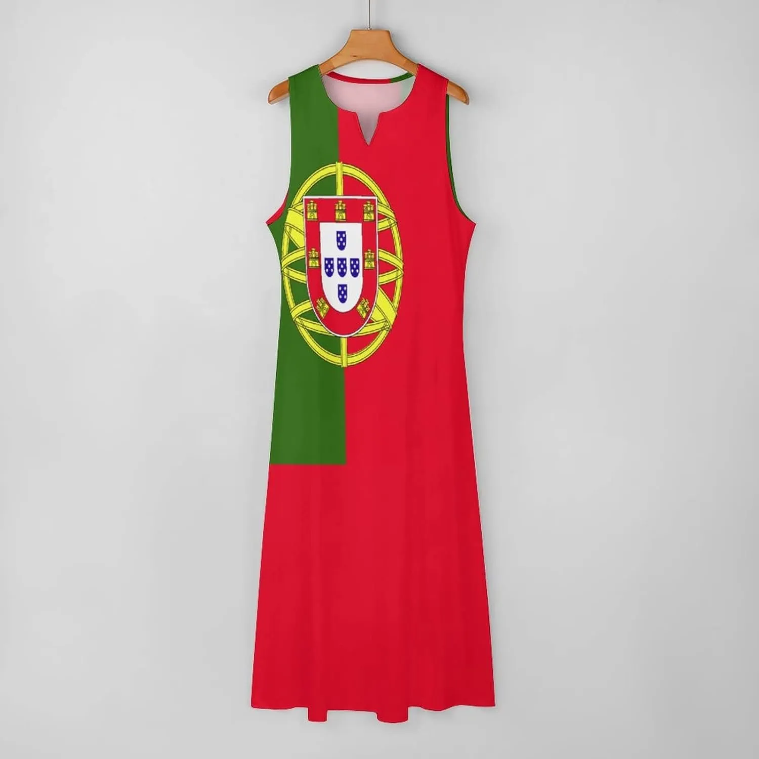 Long Dress Dress for Womens Summer Top Portugal Flag Casual V Neck Shift Dress 2XL