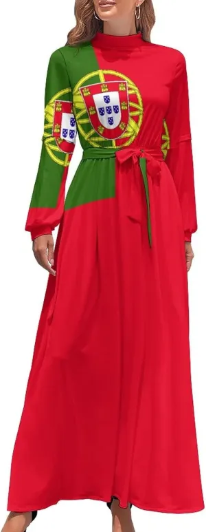 Long Dress Dress for Womens Summer Top Portugal Flag Casual V Neck Shift Dress M