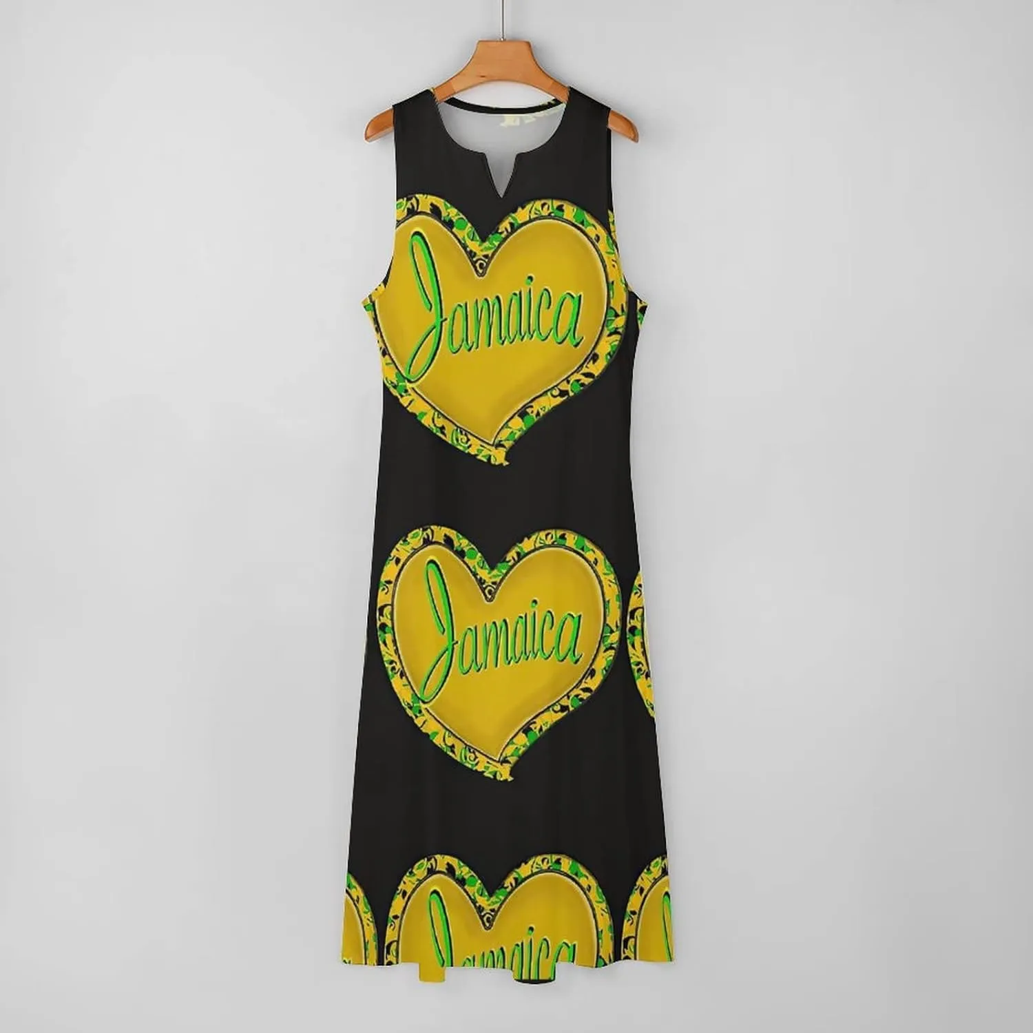 Long Dress Skirts for Womens Summer Top Jamaica Flag Casual V Neck Shift Dress S