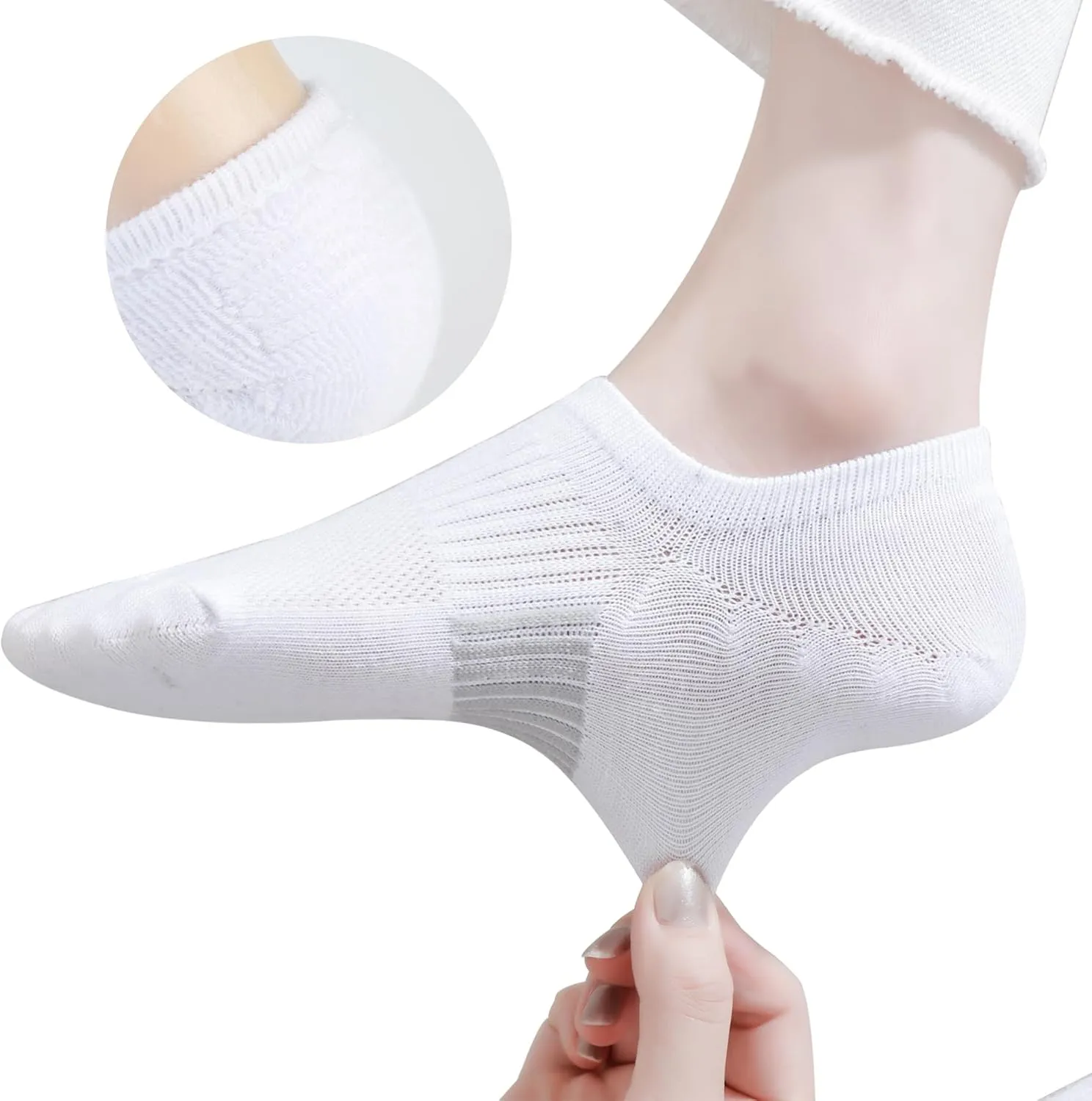 Marchare Women No Show Socks Low Cut Invisible Cushioned Socks Ankle Athletic Socks For Women With Grips
