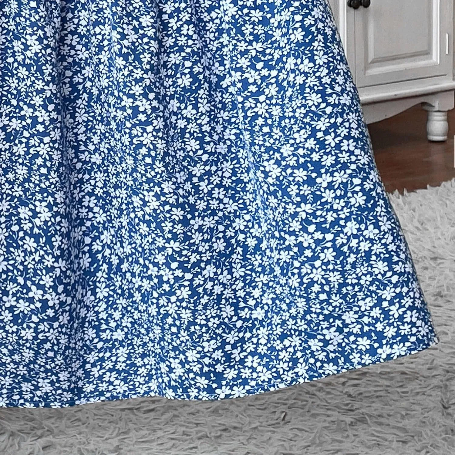 Maxi Skirts for Women with Pockets 2025 Summer Long High Elastic Waist Boho Flowy Ruffle A-Line Midi Length Floral Skirt