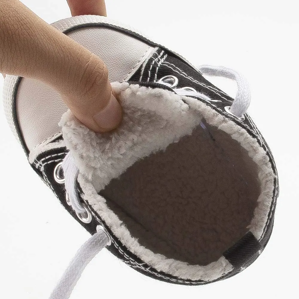 Meckior Baby Girls Boys Canvas Sneakers Soft Sole High-Top Ankle Infant First Walkers Crib Shoes