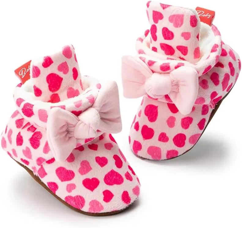 Meckior Newborn Infant Baby Girls Boys Warm Fleece Winter Booties First Walkers Slippers Shoes