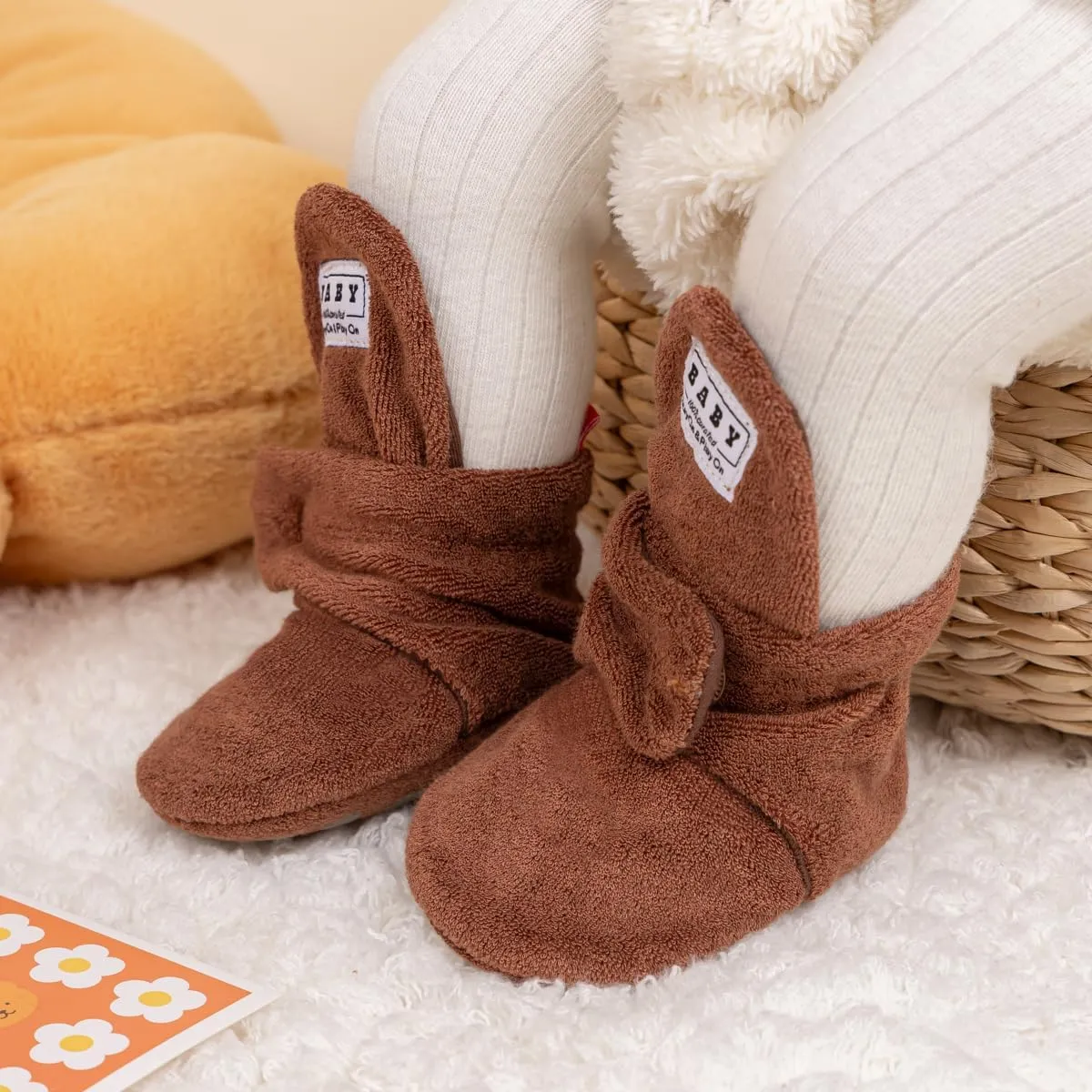 Meckior Newborn Infant Baby Girls Boys Warm Fleece Winter Booties First Walkers Slippers Shoes