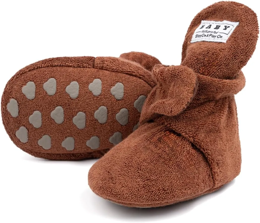 Meckior Newborn Infant Baby Girls Boys Warm Fleece Winter Booties First Walkers Slippers Shoes