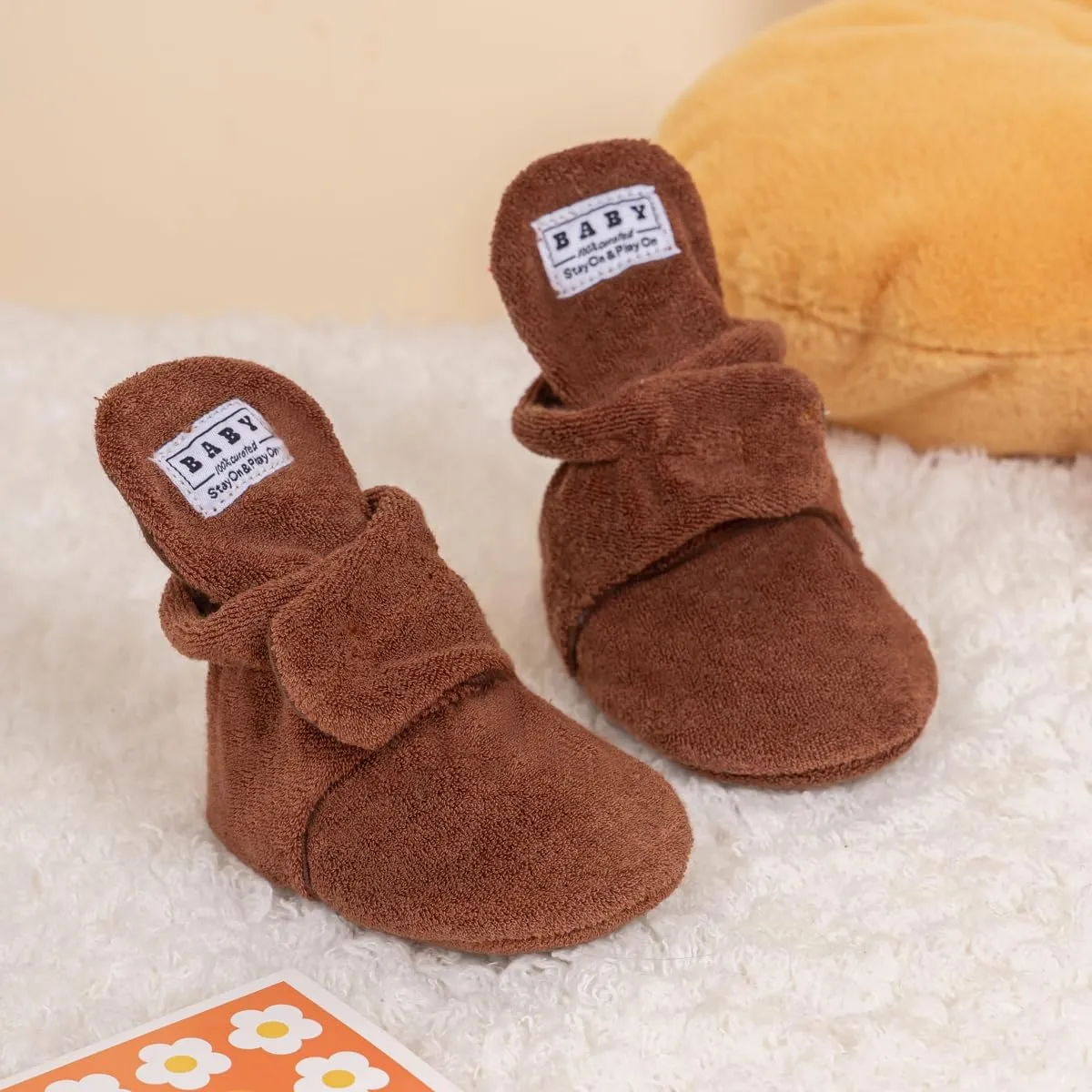 Meckior Newborn Infant Baby Girls Boys Warm Fleece Winter Booties First Walkers Slippers Shoes