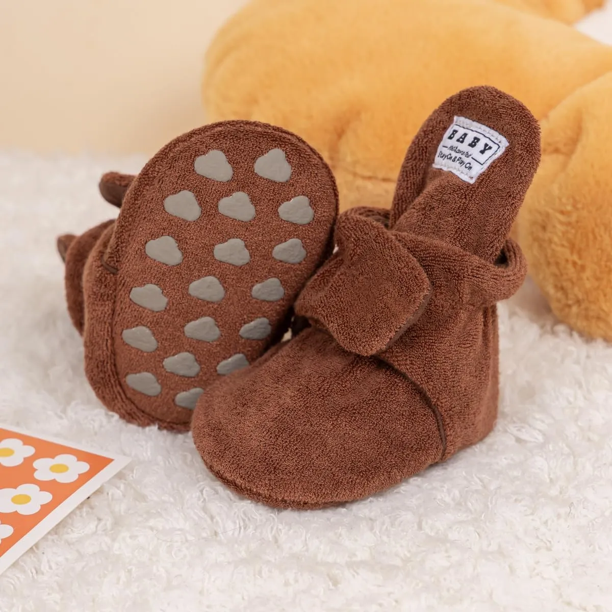 Meckior Newborn Infant Baby Girls Boys Warm Fleece Winter Booties First Walkers Slippers Shoes